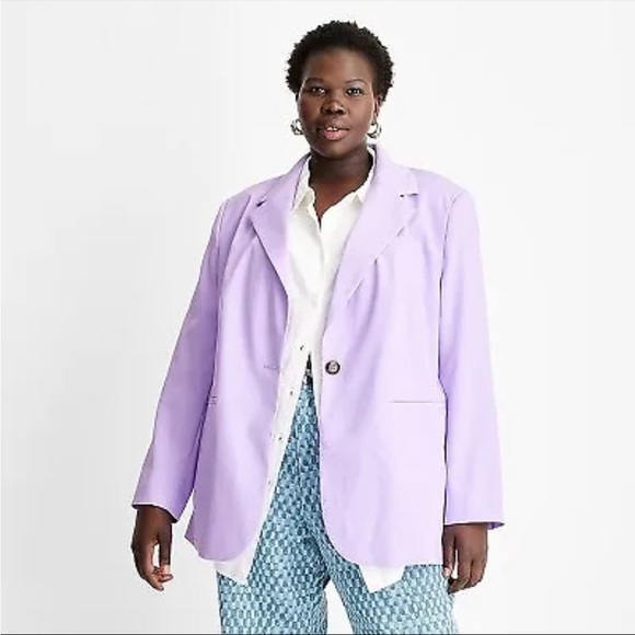 future collective Jackets & Blazers - Future Collective Oversized Lavender Blazer